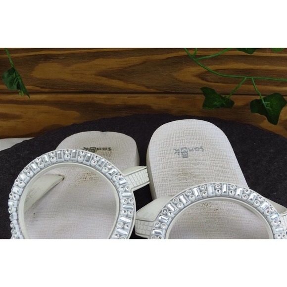 Sanuk‎ Sz 8 M White Flip Flop Synthetic Women Sandals - Picture 3 of 7